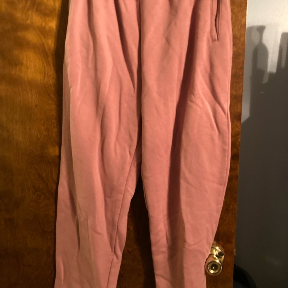 Rose colored sweat pants